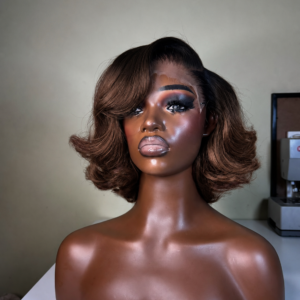 2026 New in Vietnam Raw Hair Glueless Loose Bouncy Brown T1B/4 Short Wig
