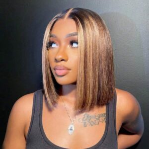 SPECIAL| Piano Color Glueless Full Frontal 13X4 Bob 150% Density Wig Color #P4/27