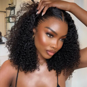 Peruvian Double Drawn Lace 13x4 Frontal Bob Italian Curls Wig