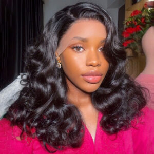 Messy Body Wavy Full Frontal 13x4 Lace Peruvian Human Hair Wig