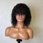 SPECIAL| Peruvian Human Hair Jerry Curly Fringe Bob Wig with Bangs 5