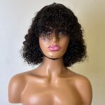 SPECIAL| Peruvian Human Hair Fringe Bob Water Wave Wig with Bangs 2