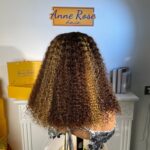 Peruvian Double Drawn Lace 4x4 Closure Bob Jerry Curly Wig #P4/27 Piano Color 2