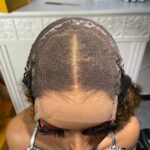 Peruvian Double Drawn Lace 4x4 Closure Bob Jerry Curly Wig #P4/27 Piano Color 5