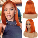 Ginger #350 Color Double Drawn 13x4 Full Lace Frontal Straight Wig 3