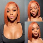 Ginger #350 Color Double Drawn 13x4 Full Lace Frontal Straight Wig 2