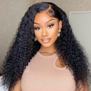 Peruvian Human Hair Water Wave Full Frontal Transparent Lace Wig