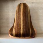 Peruvian Double Drawn Lace 4x4 Closure Bob Straight Wig #P4/27 Piano Color 2