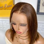 SPECIAL| Brown Color Glueless Full Frontal 13X4 Bob 150% Density Wig Color #4 3
