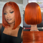 Ginger #350 Color Double Drawn 13x4 Full Lace Frontal Straight Wig 1