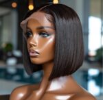 Double Drawn Full Frontal Bob Glueless Wig 250% Density 2