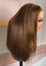 Peruvian Double Drawn Chocolate Brown Color 13x4 Lace Full Frontal Wig 4