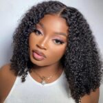Glueless Jerry Curly 4X4 Closure Short Bob 150% Density Wig 2
